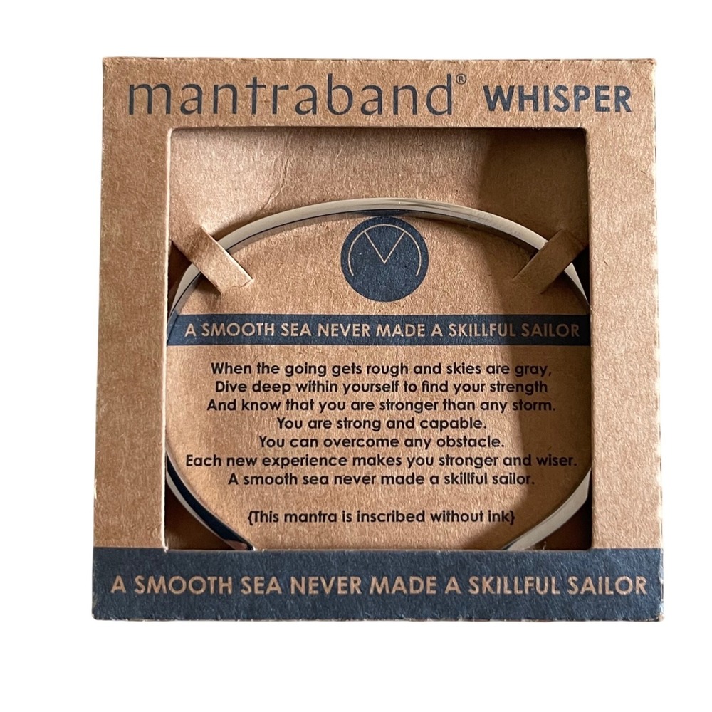 Mantraband Whisper Bracelet Womens OS Silver Nautical Inspirational Cuff New